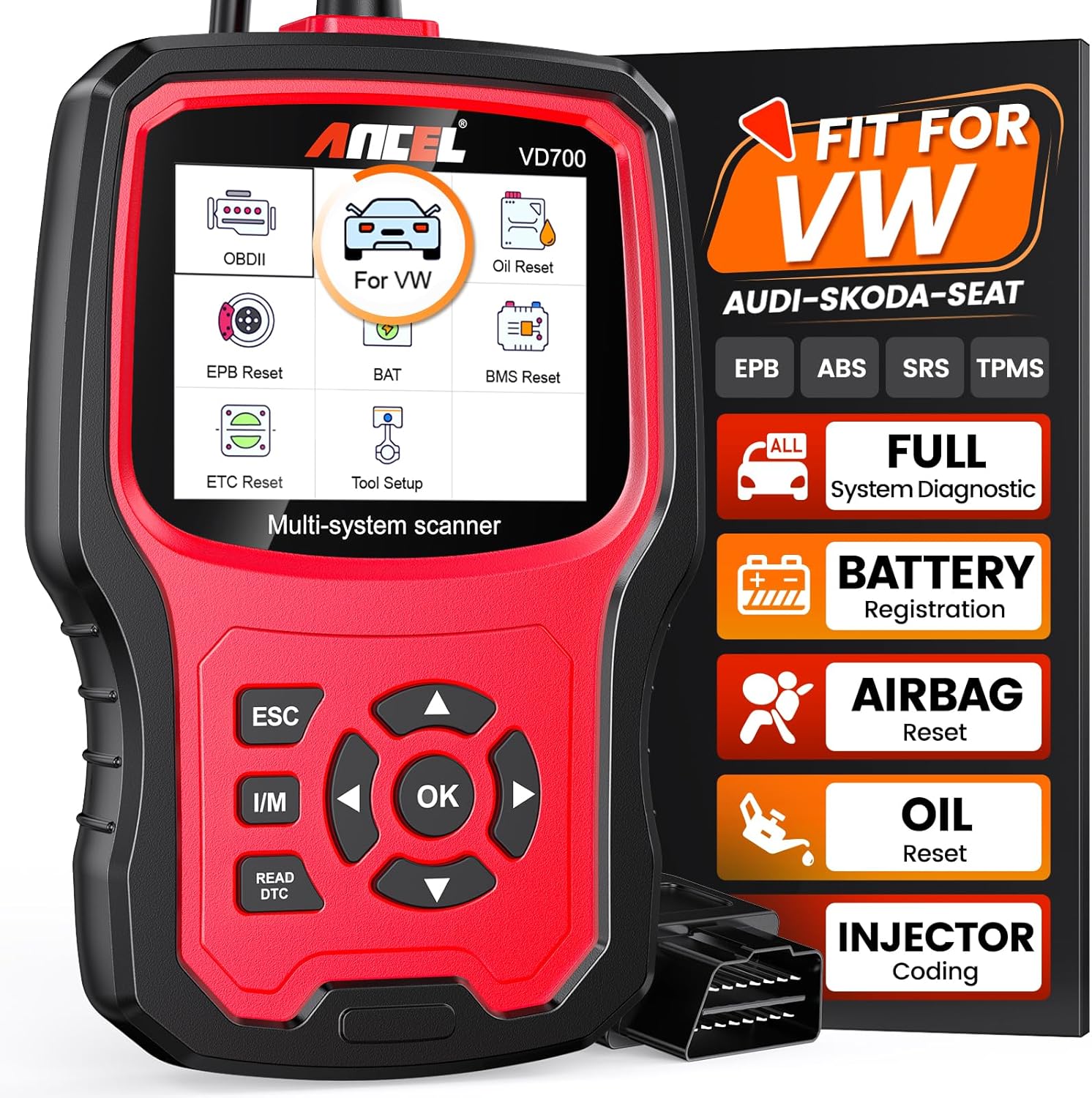 ANCEL VD700 OBD2 Scanner Complete System Code Reader